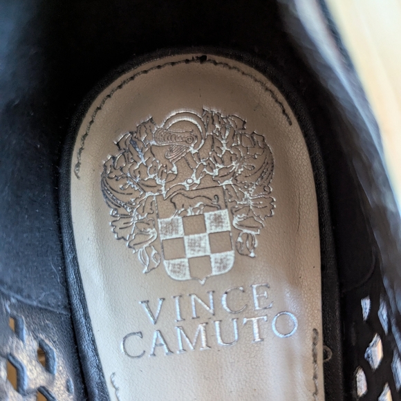 Vince Camuto Black Leather Mritsa Perforated Slip-on Derby Oxford Sneaker - Picture 9 of 11